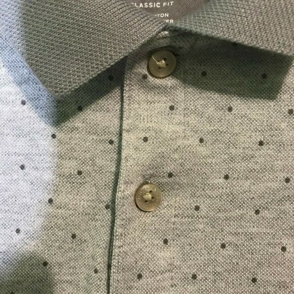 Van Heusen Flex Men's size S Gray Knit Polo Shirt Classic Fit Short Sleeve - Picture 4 of 11